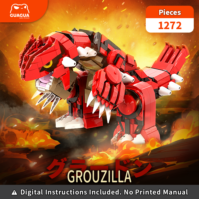 Groudon / Primal Groudon MOC Brick Set