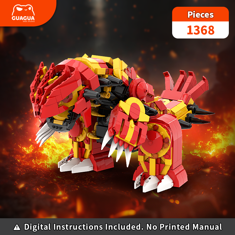 Groudon / Primal Groudon MOC Brick Set