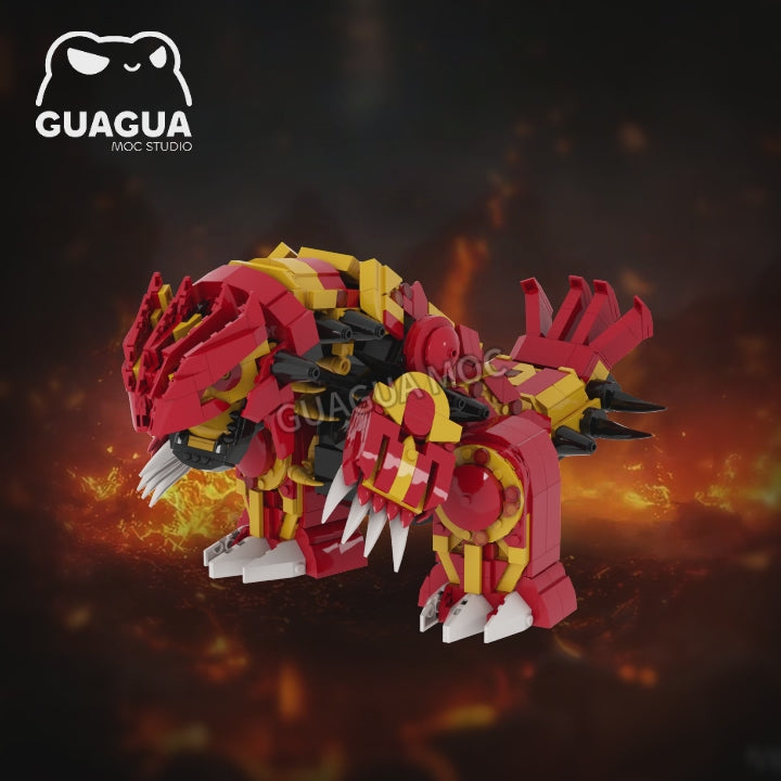 Groudon / Primal Groudon MOC Brick Set